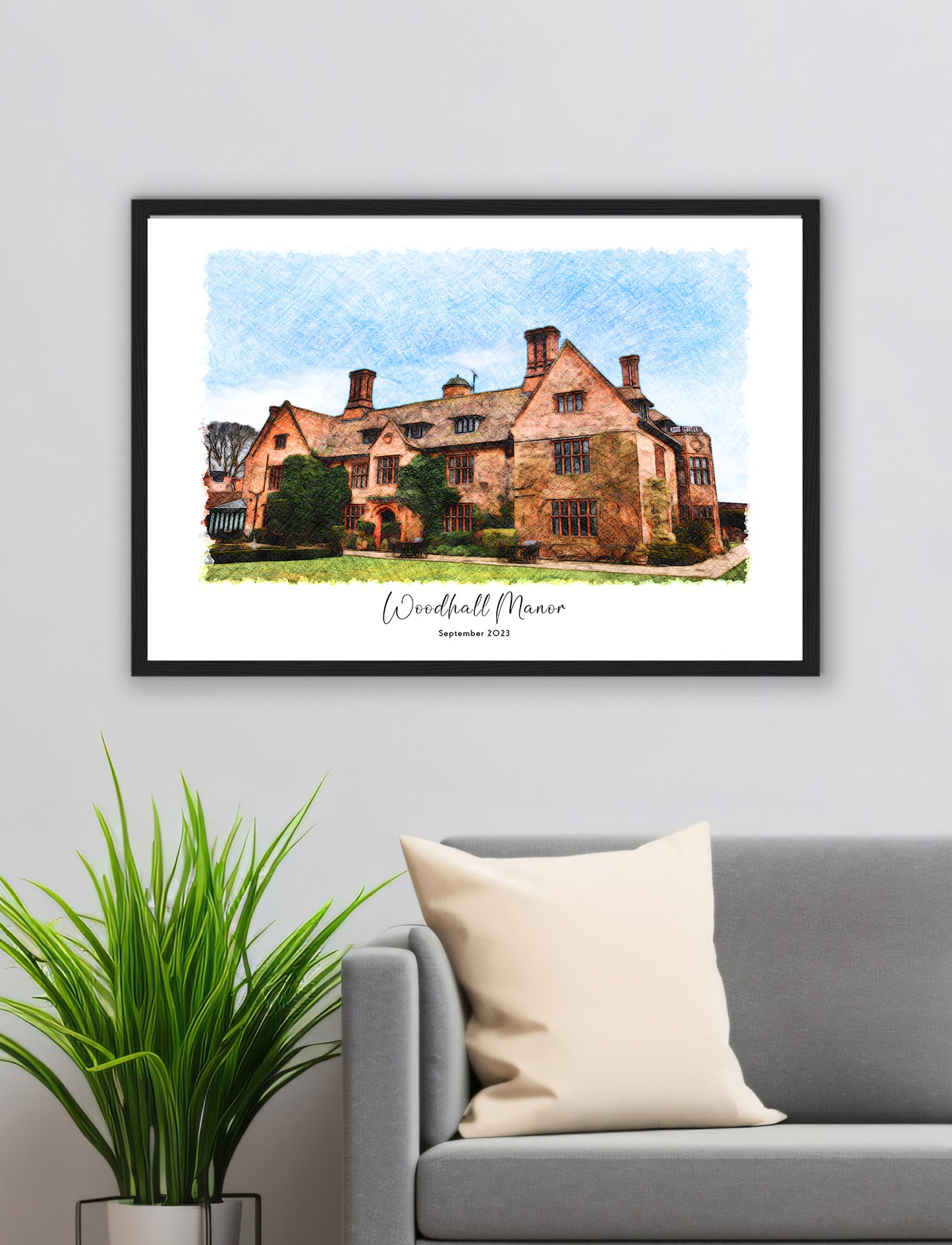 Custom Wedding Venue Pencil Sketch