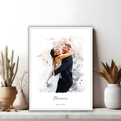 Hochzeitspaar Aquarell Druck